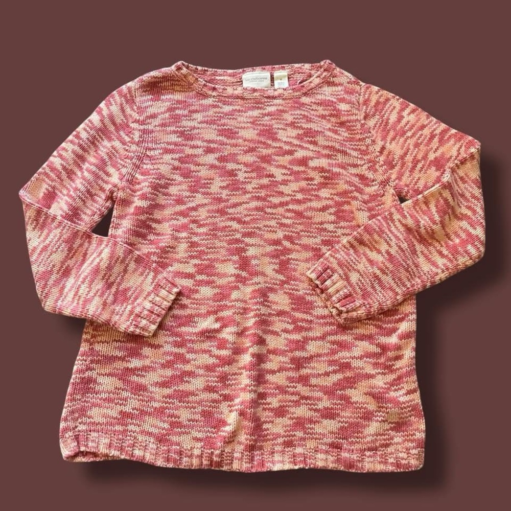 💙4/$28💙 Liz Claiborne Pink and Coral Patterned Sweater